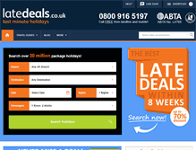 Tablet Screenshot of latedeals.co.uk